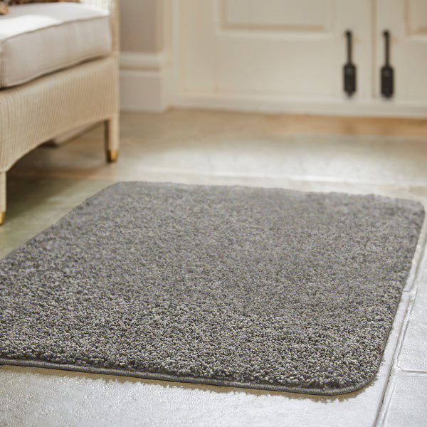My Rug Grey Fleck- a washable rug with light and dark grey flecks.