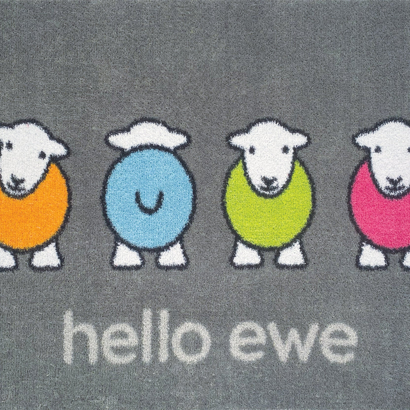 Hello Ewe Herdy Washable Doormat | Herdy x Hug Rug Collab | Hug Rug