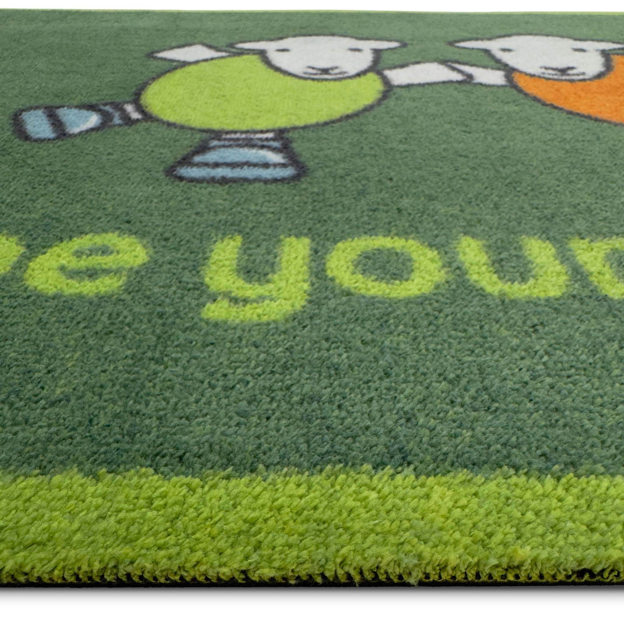 Herdy Wipe Your Hooves Green Doormat with a fun herdy design.