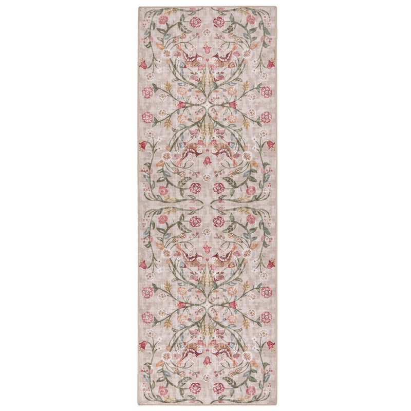 Heritage Garden Eco-washable Runner with a nature-inspired floral design.