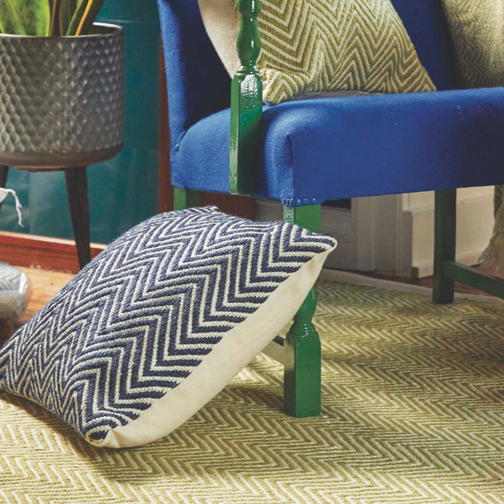 Herringbone Cushion Navy 2