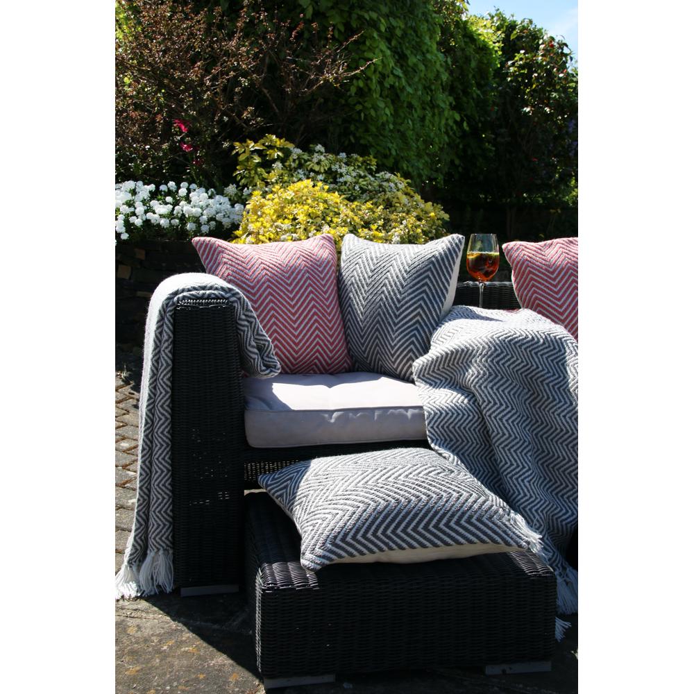 Herringbone Cushion Coral Pink 3