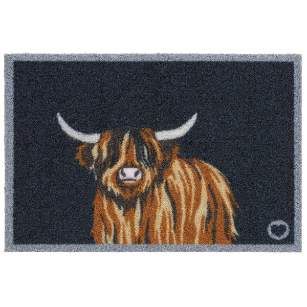 Highland Cow Outdoor Doormat – 100% recycled nylon featuring a Highland cow.