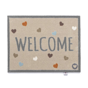 Home 34 Welcome Beige Washable Doormat 1
