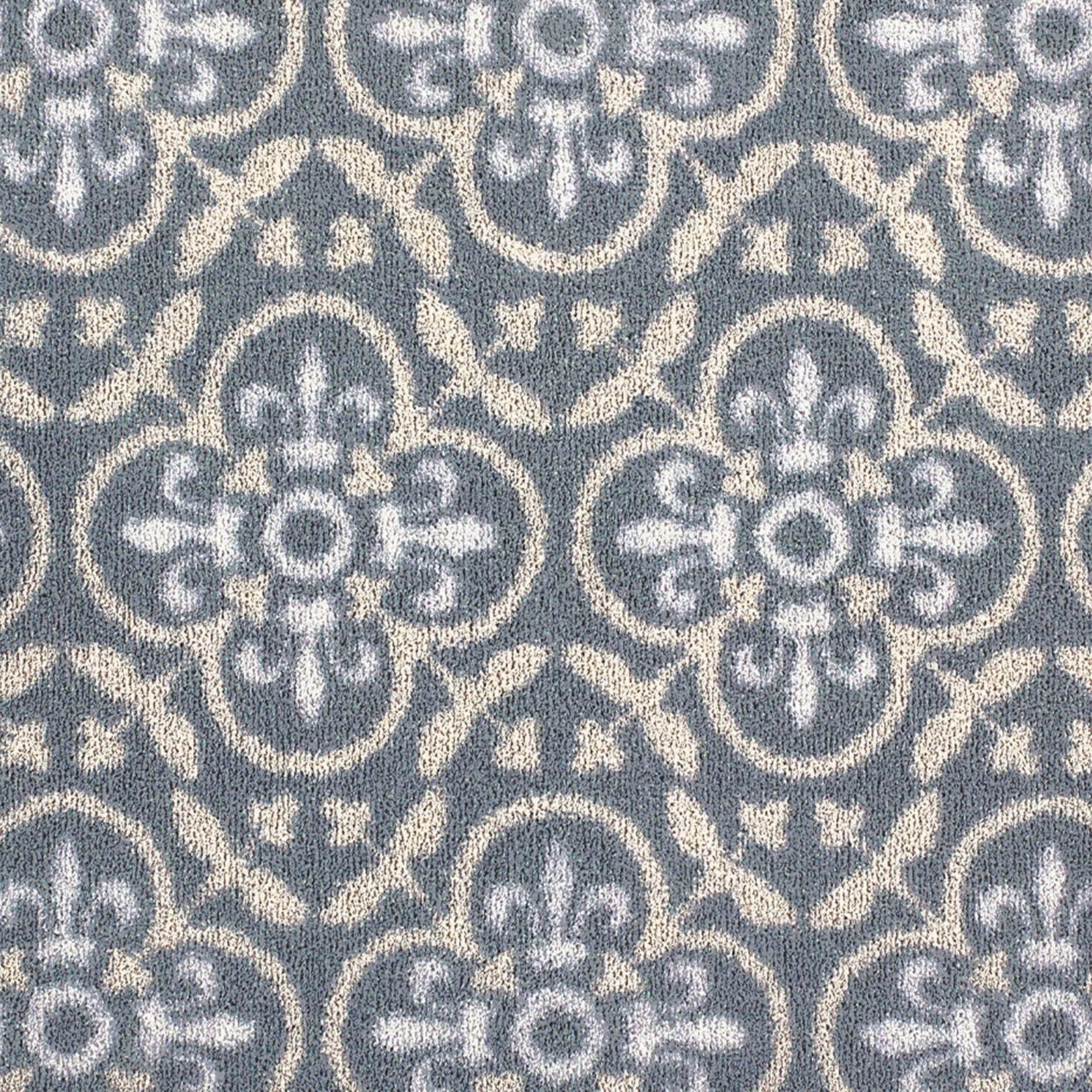 Home 40 Grey Washable Runner in Grey- a 100% recycled cotton runner featuring a heritage-inspired pattern in cream and white. 