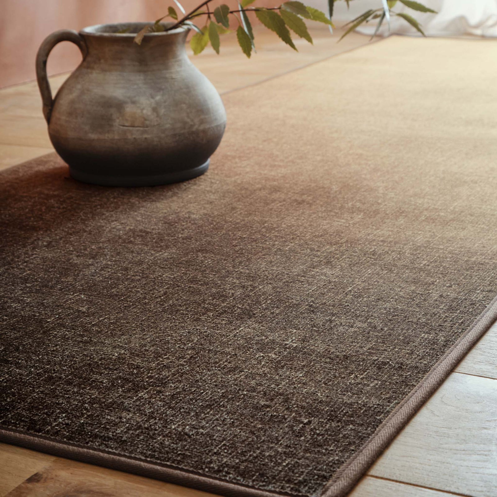 Horizon Ombre Brown Eco-Washable Runner- a 100% recycled material runner featuring a brown ombre design.