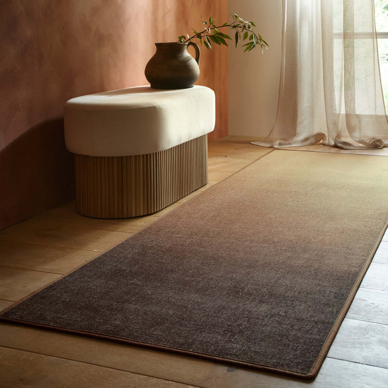 Horizon Ombre Brown Eco-Washable Runner- a 100% recycled material runner featuring a brown ombre design.