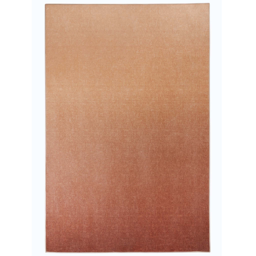 Horizon Ombre CoralEco-Washable Rug- a 100% recycled material rug featuring a orange\red ombre design.
