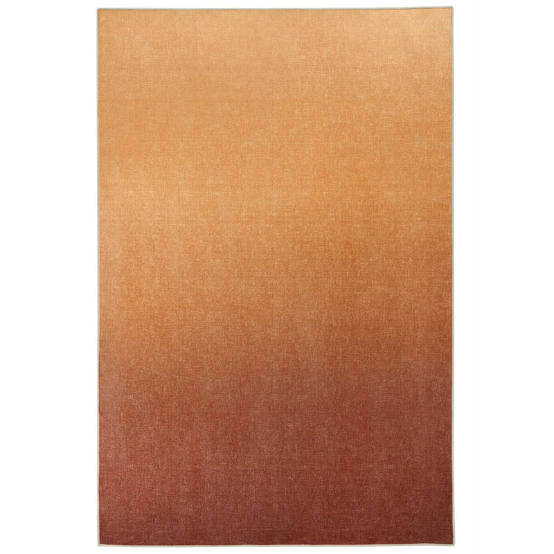 Horizon Coral Ombre Eco-Washable Rug - a 100% recycled material rug featuring a red and orange ombre effect.