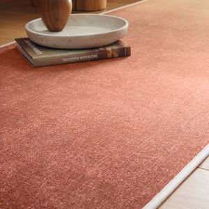 Horizon Ombre Coral Eco-Washable Runner- a 100% recycled material runner featuring an ombre design in red\orange.
