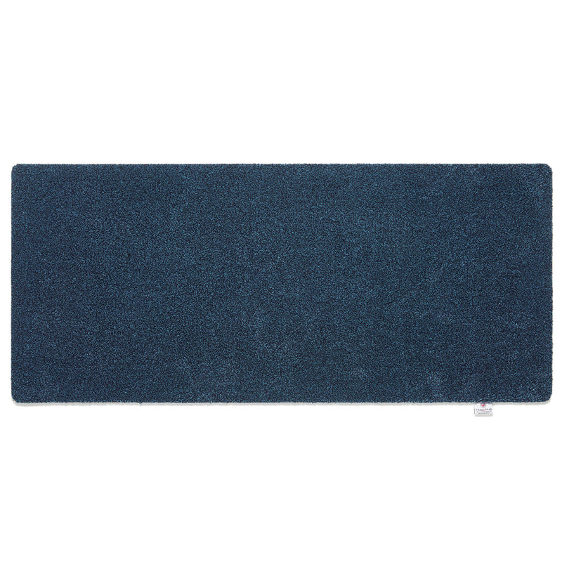 Plain Fleck Indigo Washable Runner- a 100% recycled cotton runner in a solid blue. 