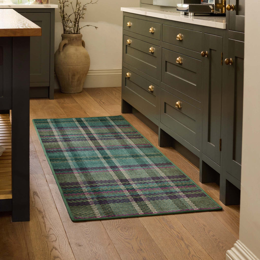 Isla Plaid Emerald Eco-Washable Runner