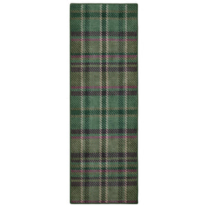 Isla Plaid Emerald Green Eco-Washable runner- a tartan runner in various shades of green.