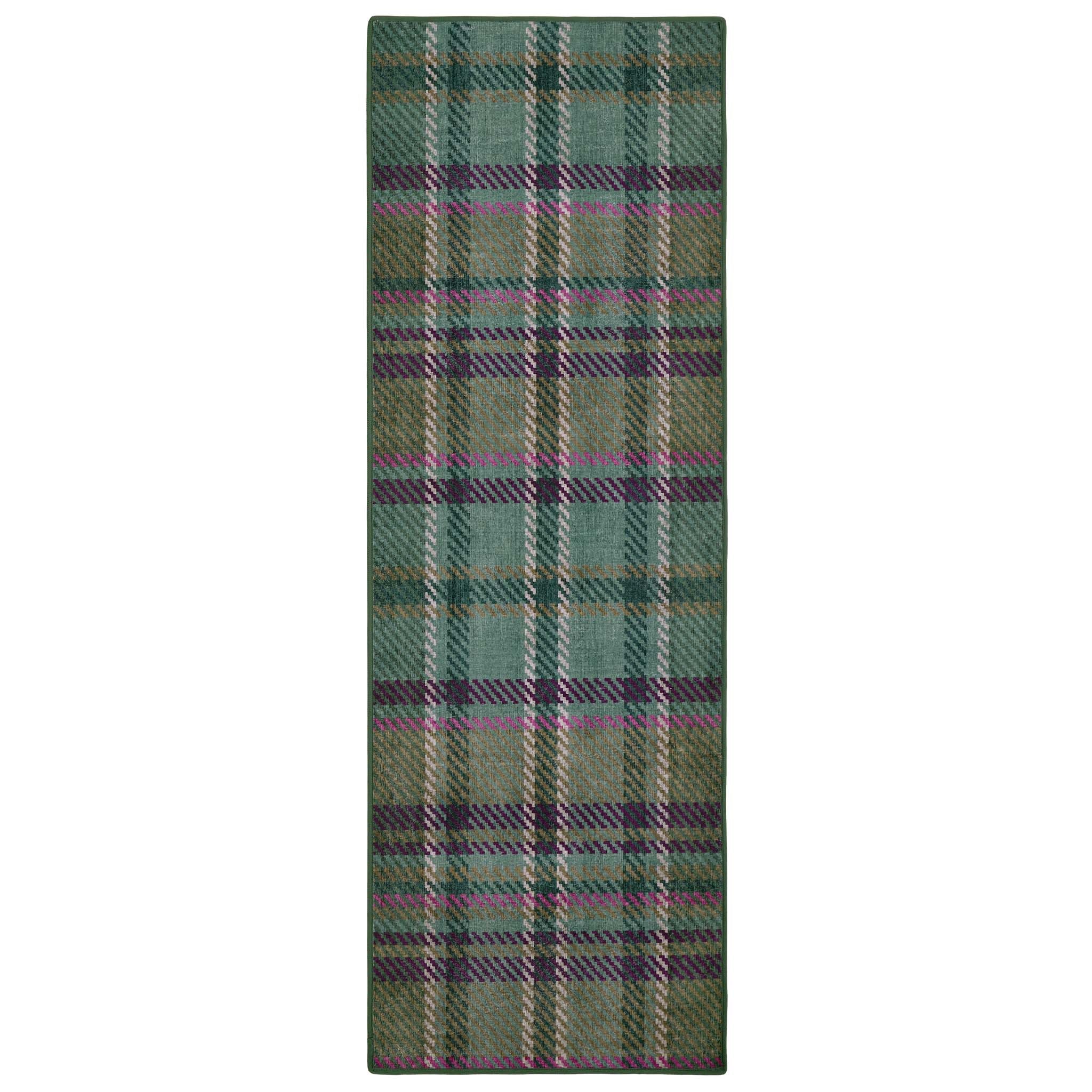Isla Plaid Emerald Eco-Washable Runner