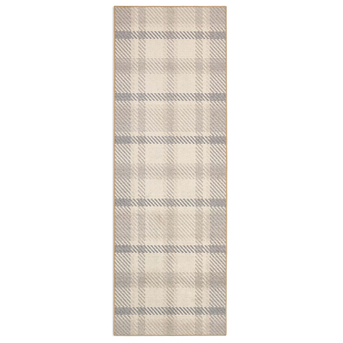 Isla Plaid Neutral Eco-Washable Rug Runner - Hug Rug