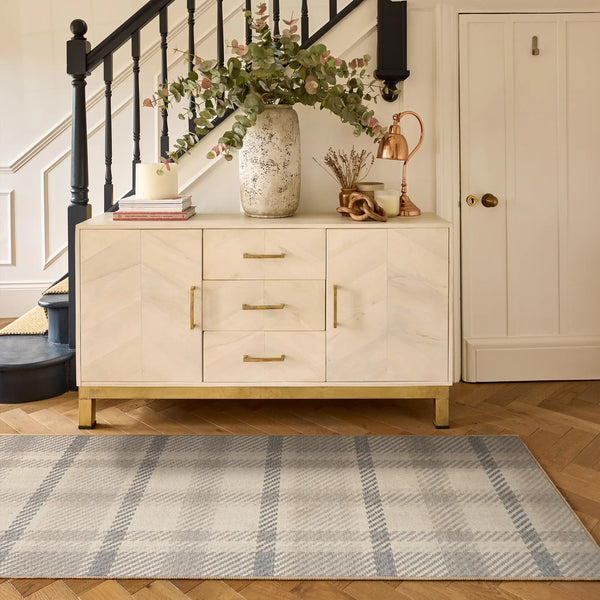 Isla Plaid Neutral Eco-Washable Rug Runner