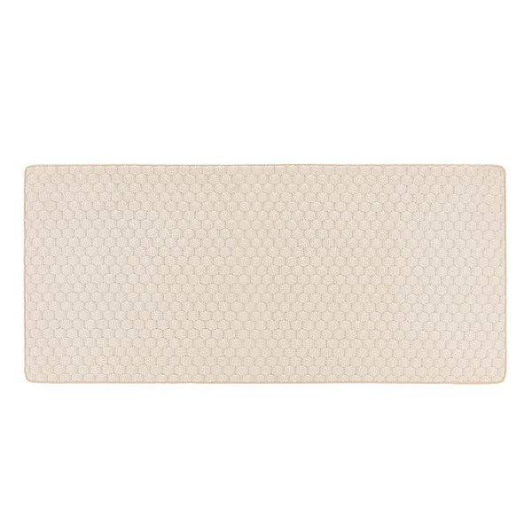 Sculptured Washable Ivory Rug made from polypropene, featuring a woven design.
