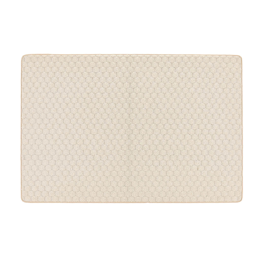 Sculptured Washable Honeycomb Rug Ivory 1