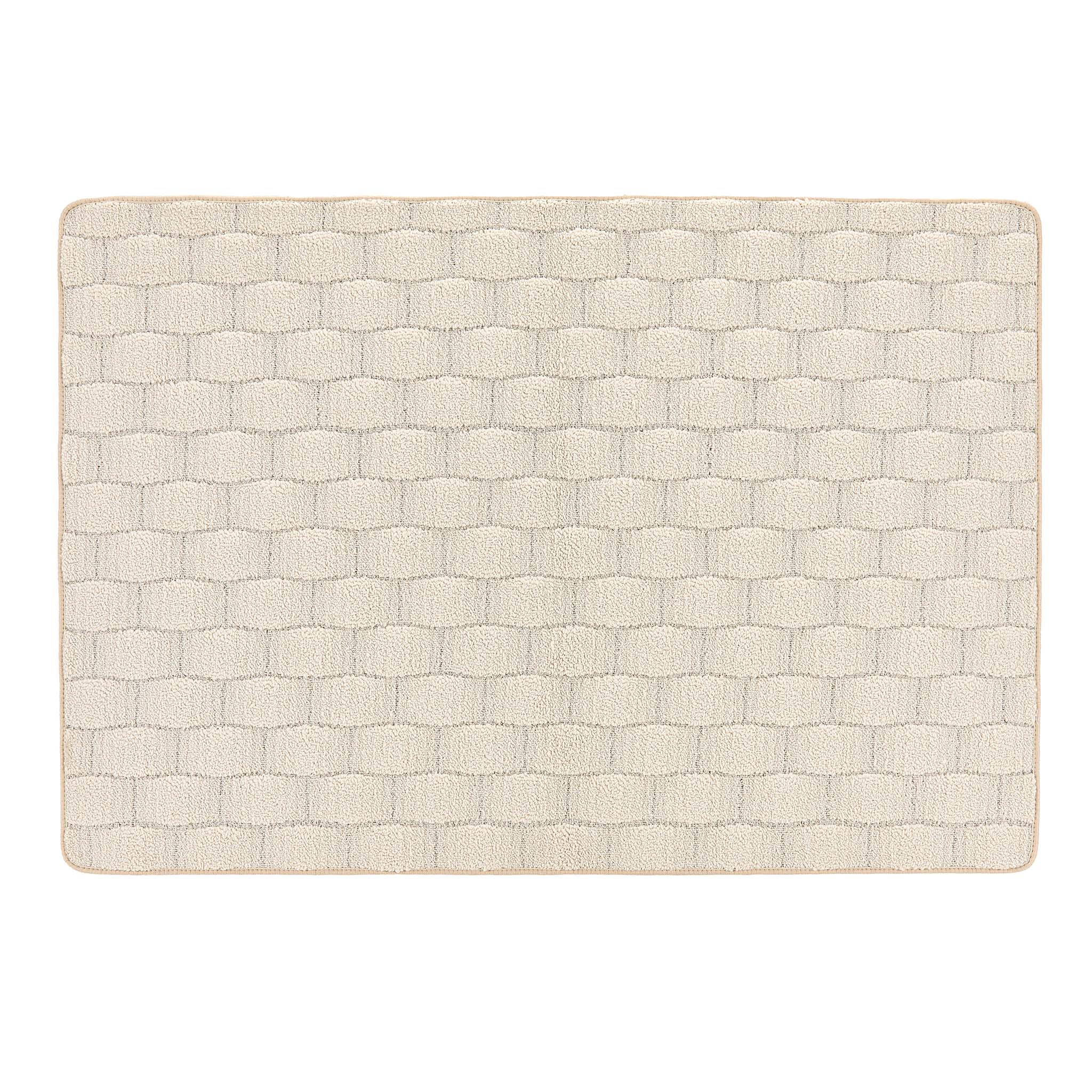 Sculptured Basketweave Rug Ivory 1