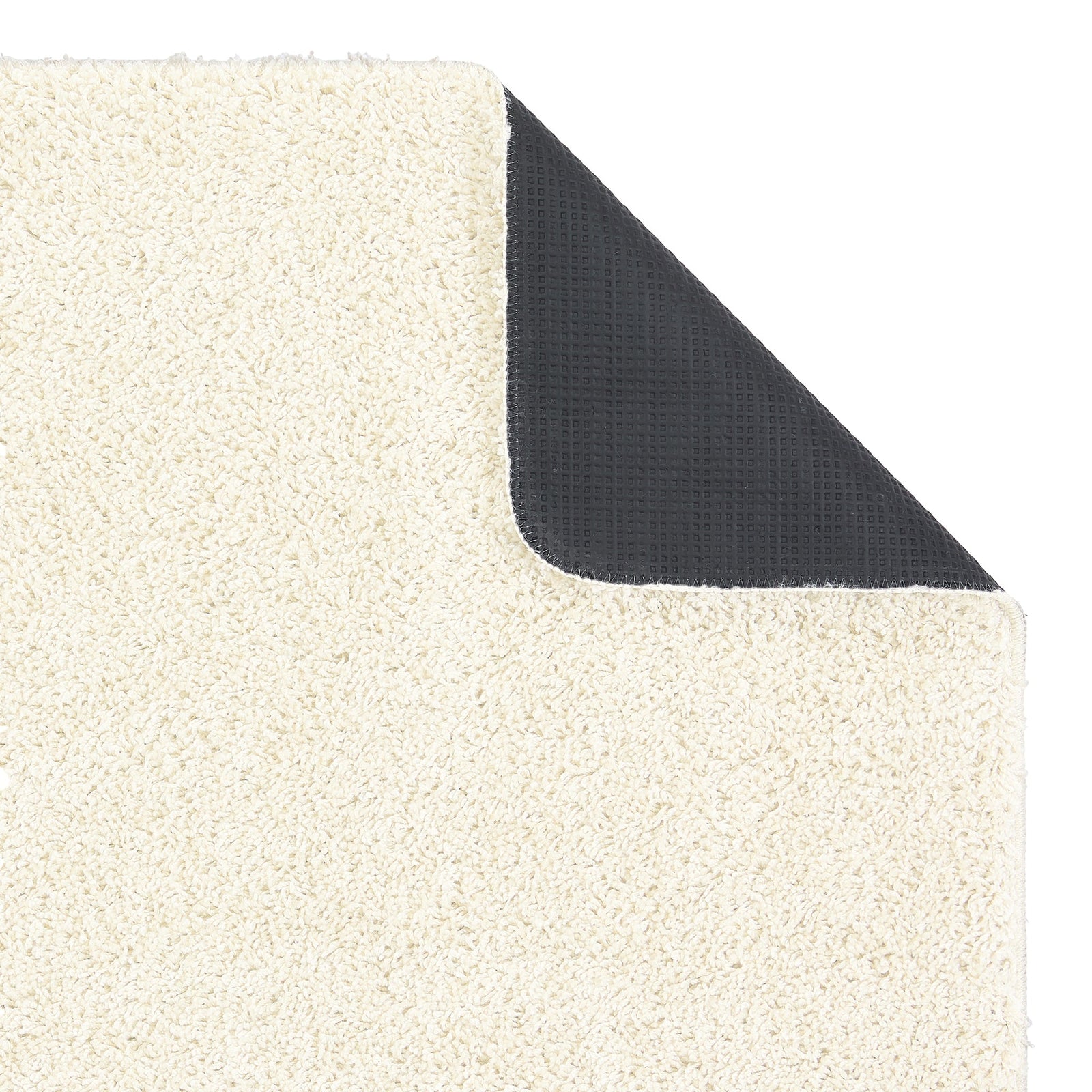 Ivory Washable Rug in a solid white colour, fully machine washable.