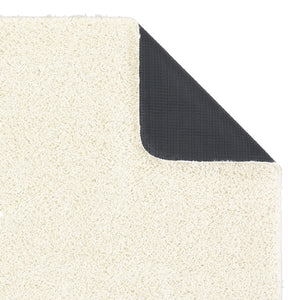 Ivory Washable Rug in a solid white colour, fully machine washable.