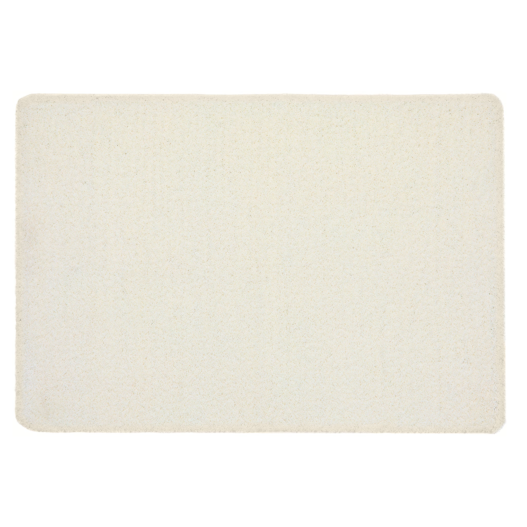 Ivory Washable Rug in a solid white colour, fully machine washable.