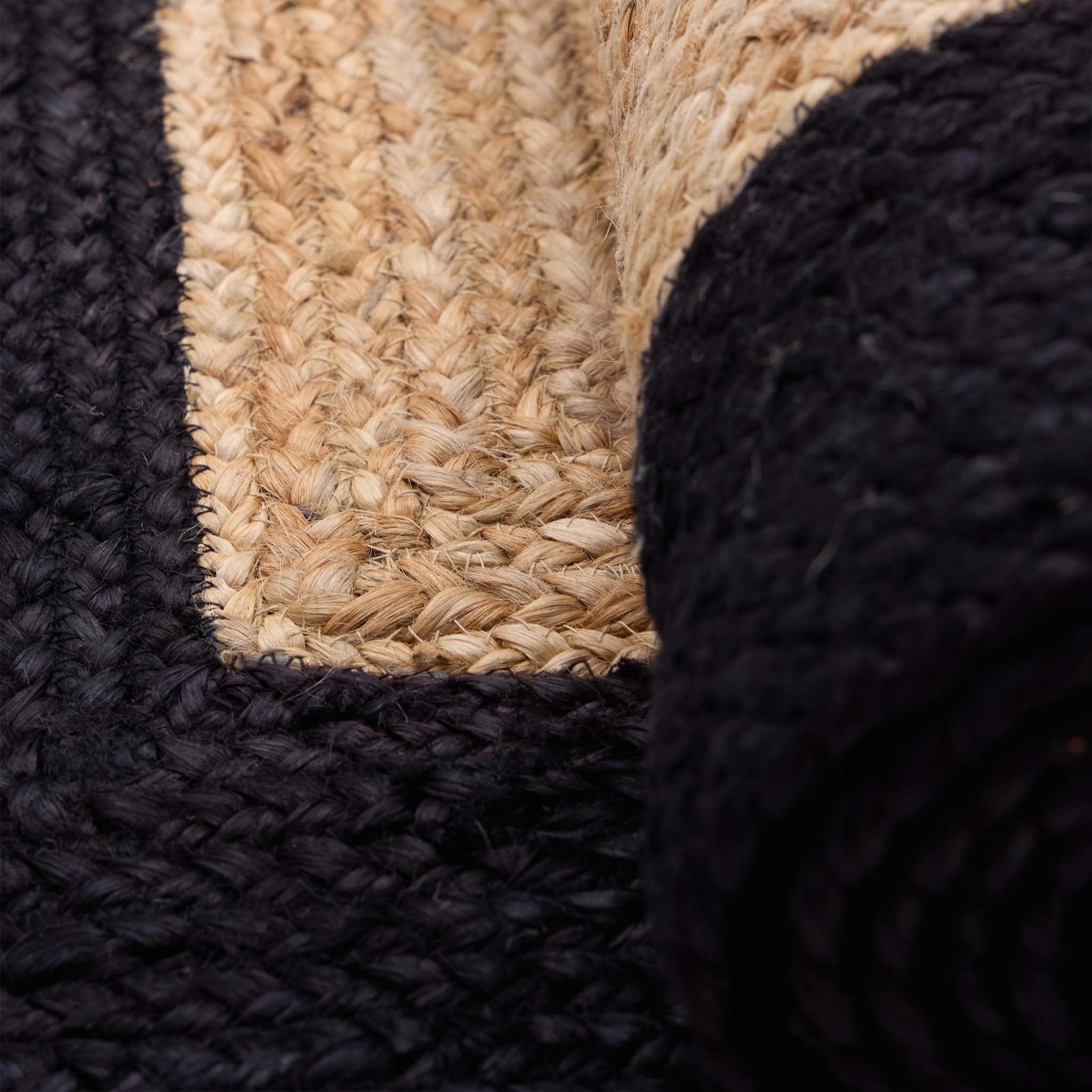 Jute Border Rug Black- 100% natural Jute Rug with a black border. 
