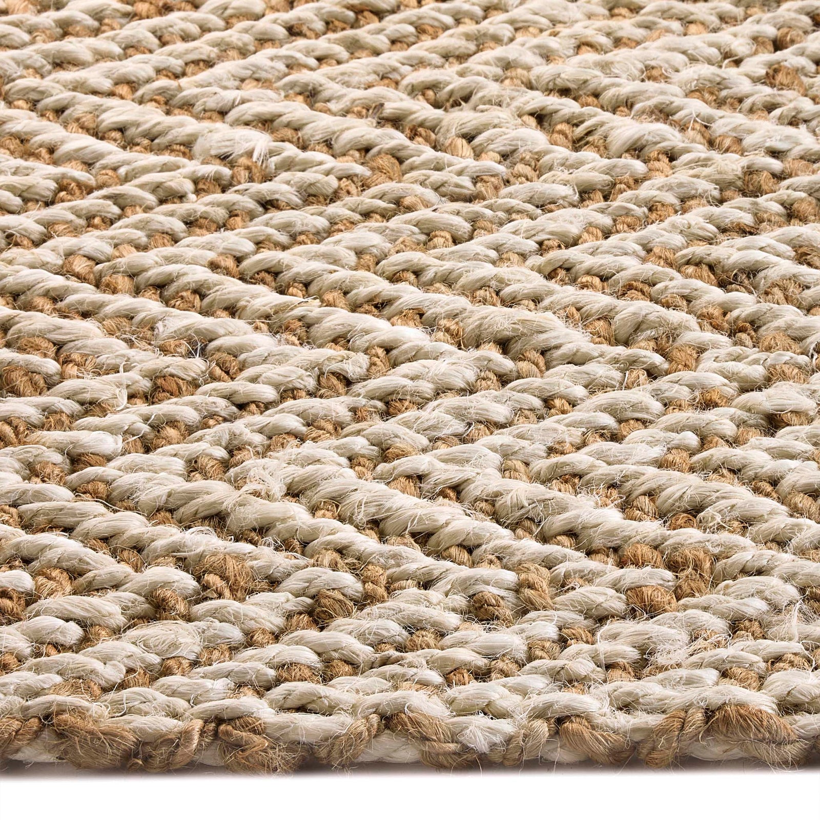 Jute Herringbone Doormat- 100% jute doormat featuring a herringbone pattern.