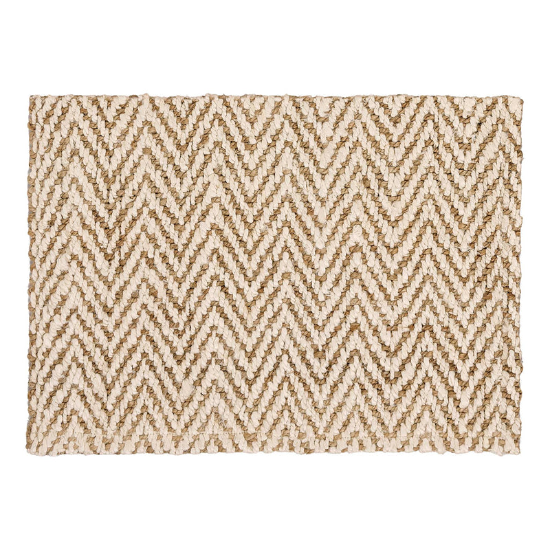 Jute Herringbone Doormat- 100% jute doormat featuring a herringbone pattern.