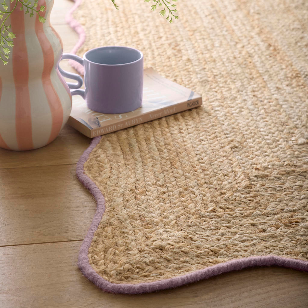 Jute Scalloped Edge Rug Lilac - Origin Rugs - Hug Rug
