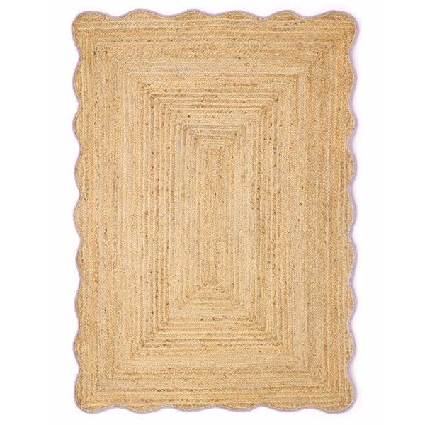 Jute Scalloped Edge Rug Lilac