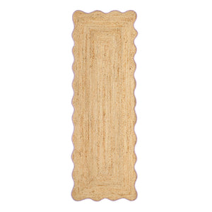 Jute Scalloped Edge Lilac Runner - a 100% jute runner featuring a purple scalloped border.