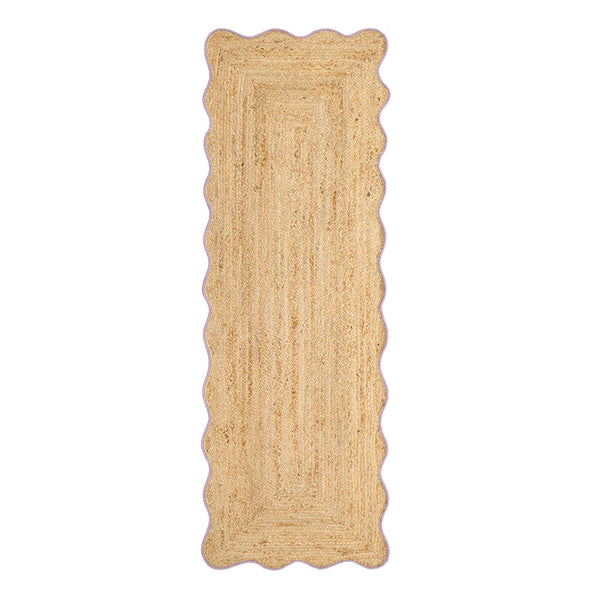 Jute Scalloped Edge Runner Lilac