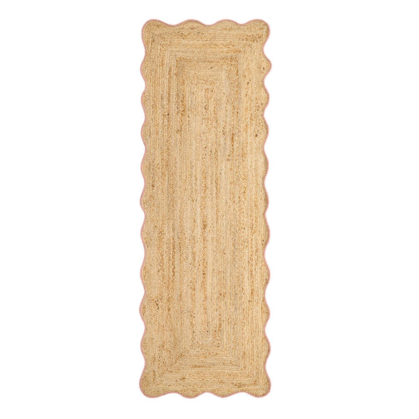 Jute Scalloped Edge Runner Peach