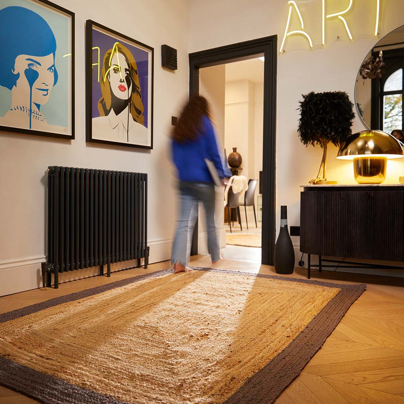 Jute Border Rug Grey Circle
