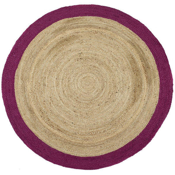 Jute Border Rug Raspberry 6