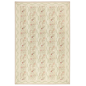 Kitchen Garden Olive & Russet Eco-Washable Rug with a floral design. 