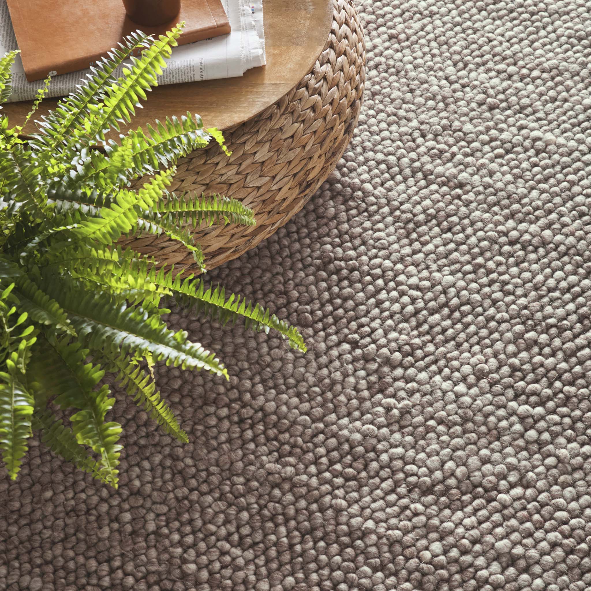 Close-up of La Playa Rustic Brown Rug with a textured design. 