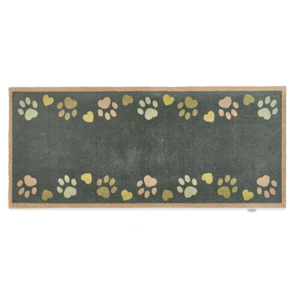 Hug Rug Green Love Paws Washable Runner