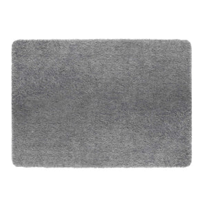 Luxe Grey Rug with a shaggy grey pile.