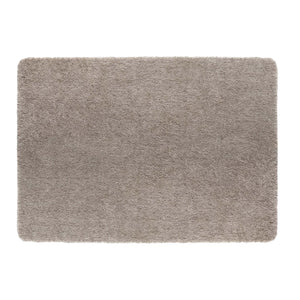 Luxe Stone Rug with a shaggy grey pile.
