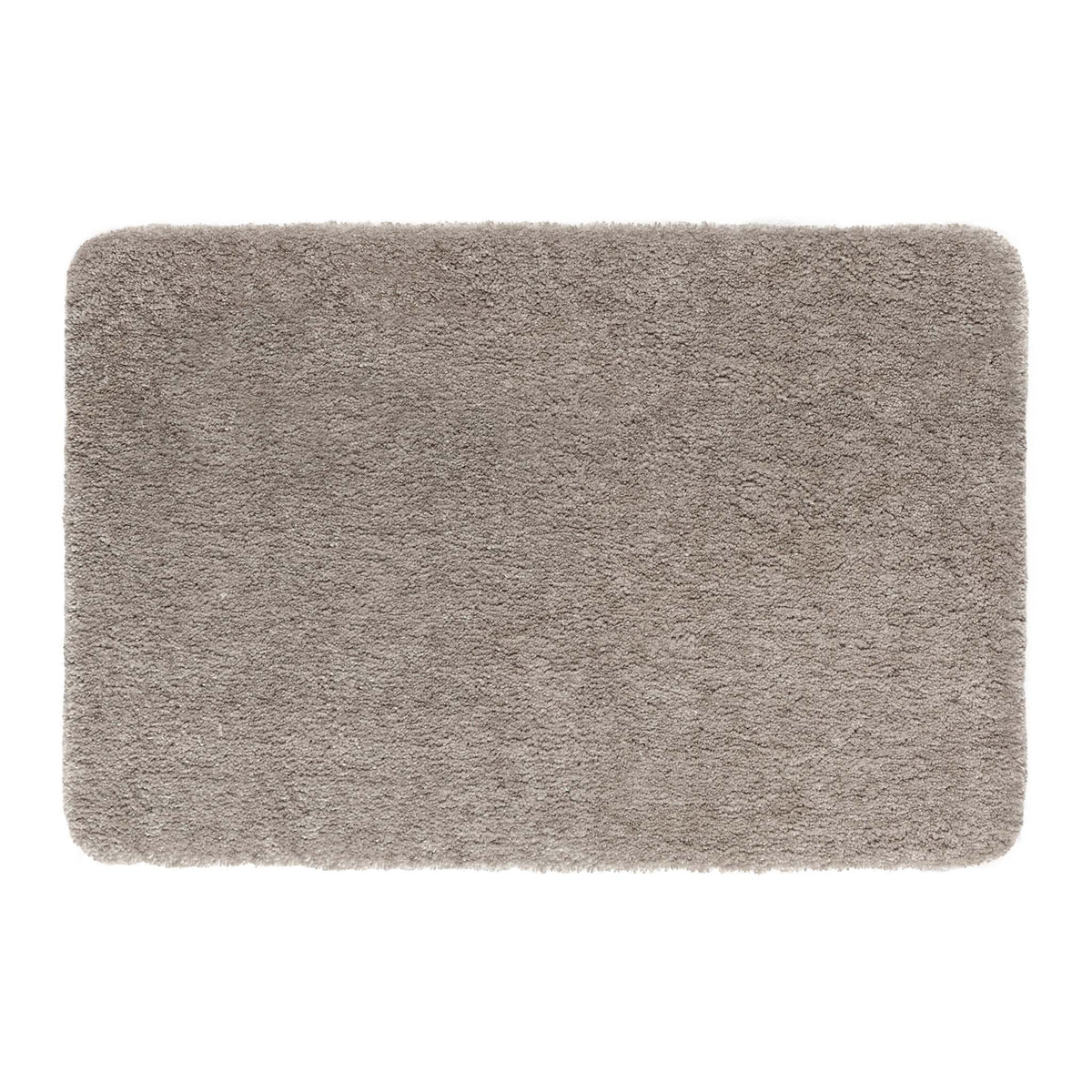 Luxe Stone Rug with a shaggy grey pile. 