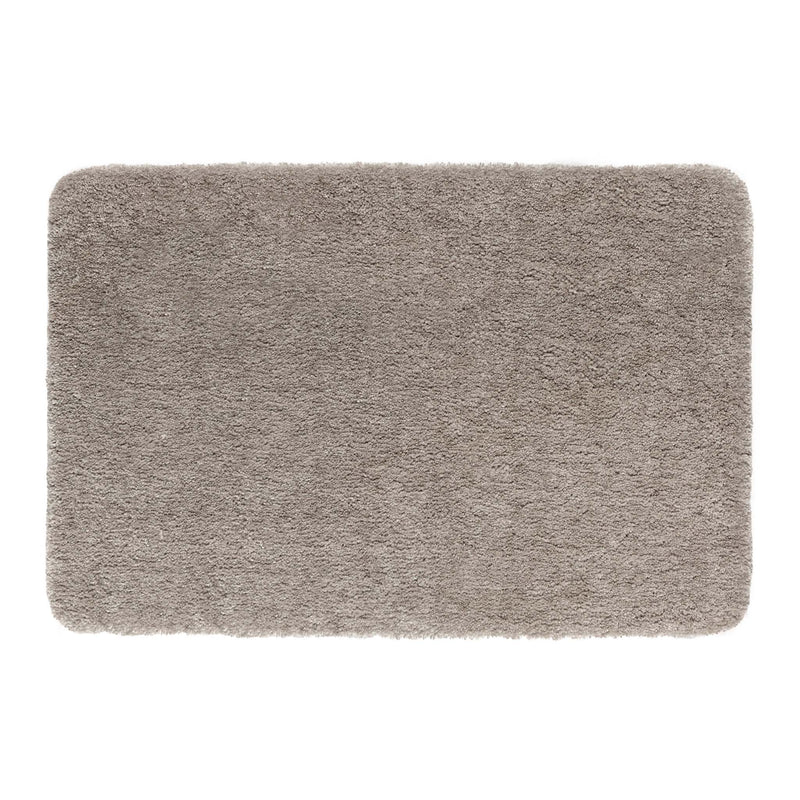 Luxe Stone Rug with a shaggy grey pile. 