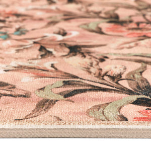 Close-up of Lys Pink Rug Eco-Washable Rug showing pile height. 