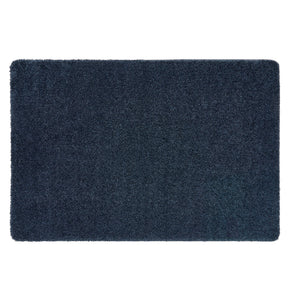 Midnight Blue Washable Rug in a solid dark blue colour, fully machine washable.