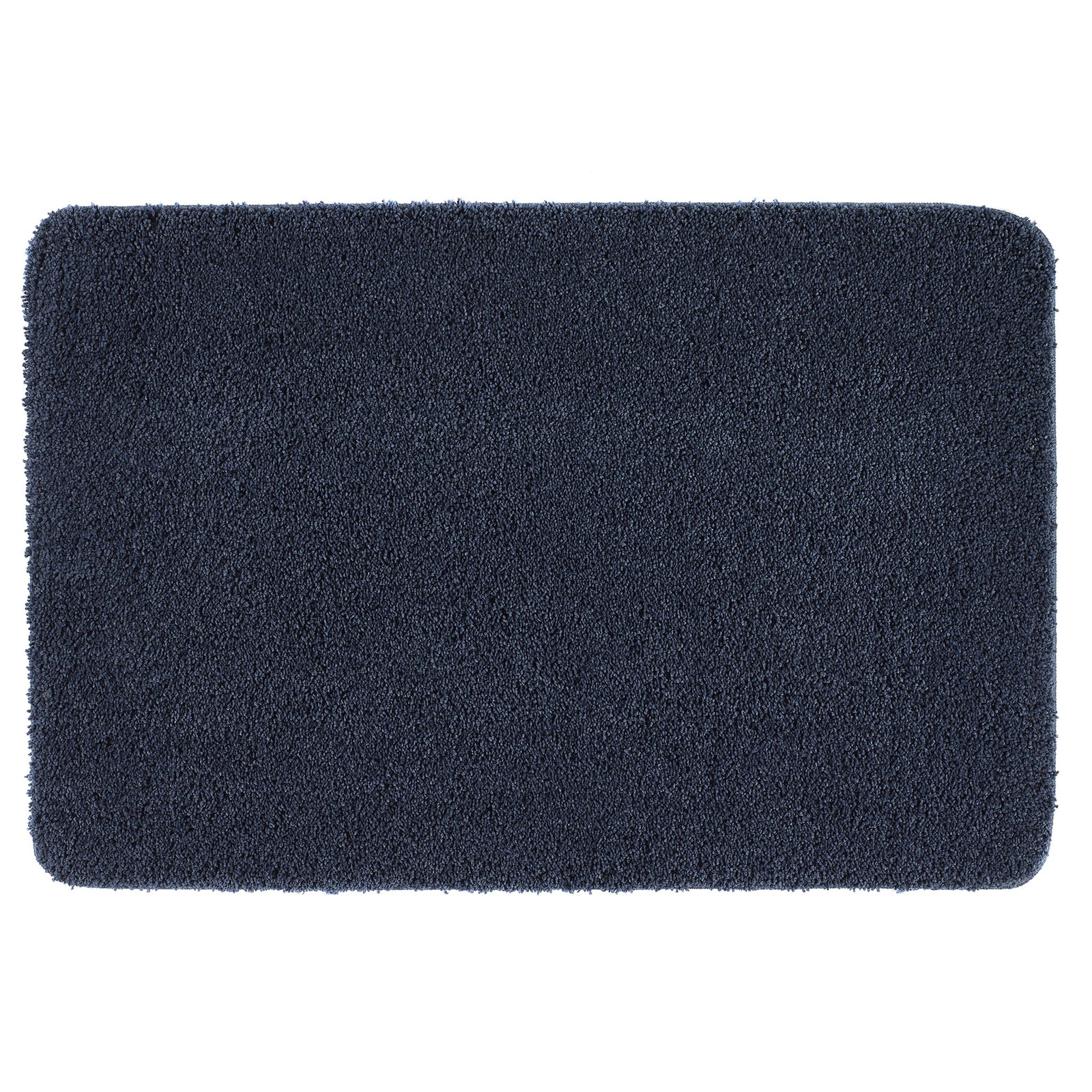 Midnight Blue Washable Rug in a solid dark blue colour, fully machine washable.