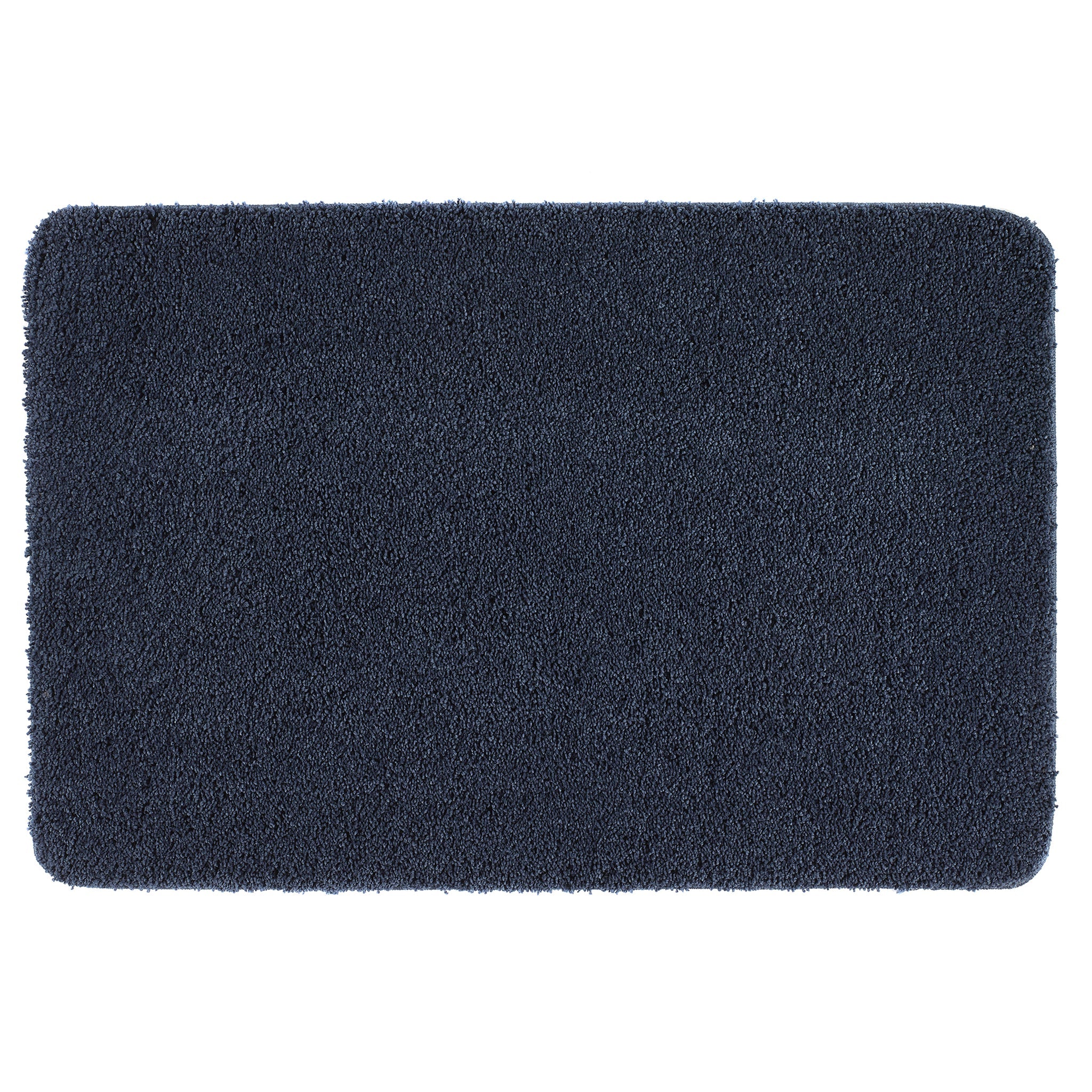 Midnight Blue Washable Rug in a solid dark blue colour, fully machine washable.