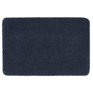 Midnight Blue Washable Rug in a solid dark blue colour, fully machine washable.