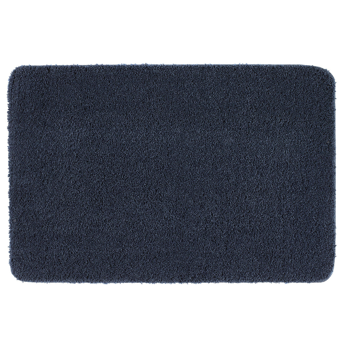Midnight Blue Washable Rug in a solid dark blue colour, fully machine washable.