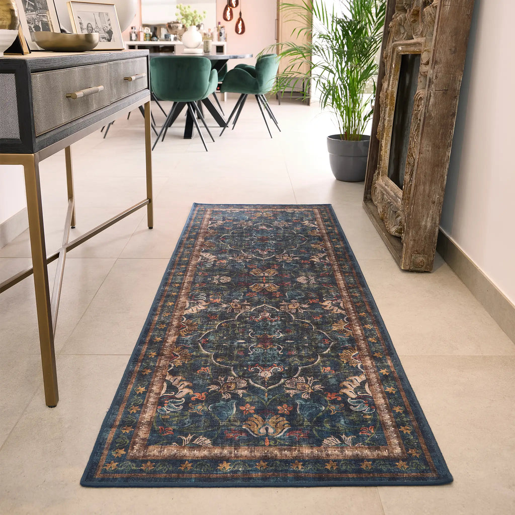 Midnight Paisley Eco-Washable Rug Runner